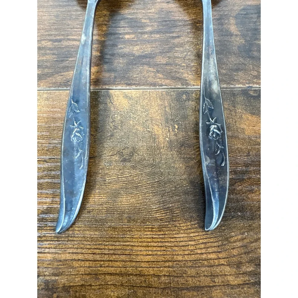 1847 Rogers Bros Daffodil Silverplate Salad Serving Set Fork Spoon Vintage 2pc